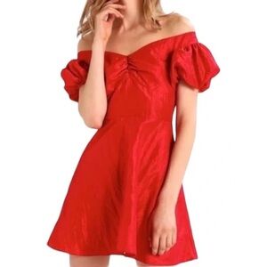 Topshop red flowy dress